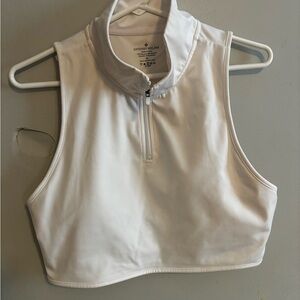 ANTONIO MELANI White Zip-Up Crop Top